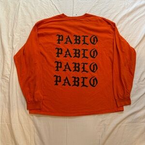 Orange Kanye West PABLO Paris long sleeve t shirt Men’s XXL